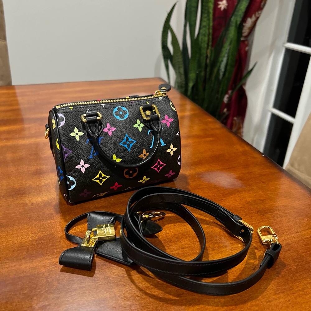Louis Vuitton Black Mini Bag with Multicolor Monogram